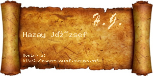 Hazay József névjegykártya